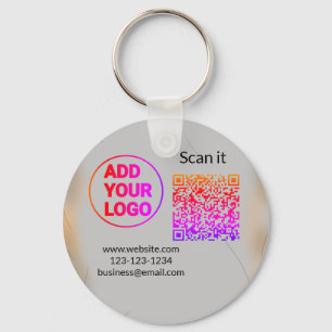 Eenvoudige minimale q r code logo toevoegen scan c sleutelhanger