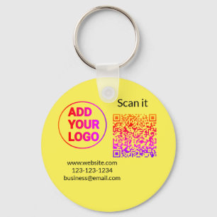 Eenvoudige minimale q r code logo toevoegen scan c sleutelhanger