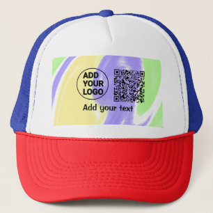 Eenvoudige minimale q r code logo toevoegen scan c trucker pet