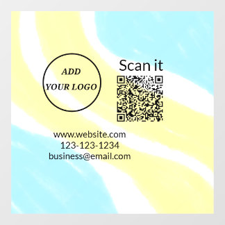 Eenvoudige minimale QR-code logo toevoegen scan co Raamsticker