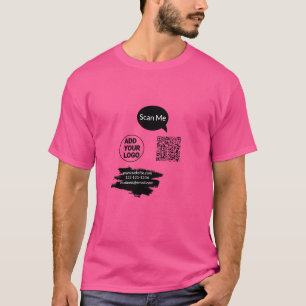 Eenvoudige minimale QR-code logo toevoegen scan co T-shirt
