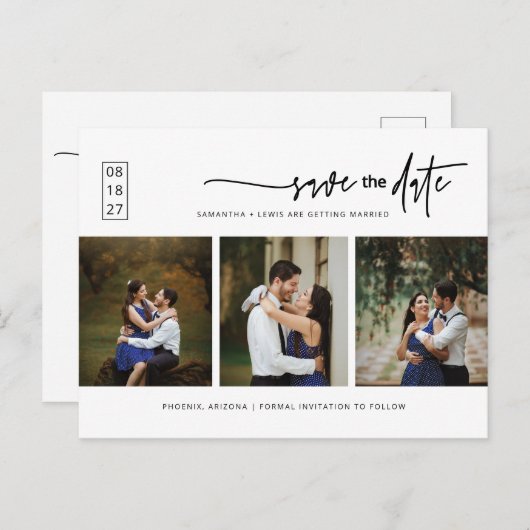 Eenvoudige minimale QR-code voor fotocollage, beha Briefkaart (Voorkant / Achterkant)