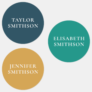 Eenvoudige Minimale Retro Kleuren Aangepaste Naam  Labels