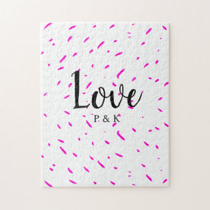 Eenvoudige minimale roze abstracte liefdesachtergr legpuzzel