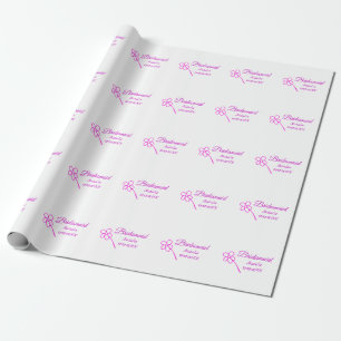 Eenvoudige minimale roze bridesmaïde voeg jaarteks cadeaupapier