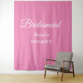 Eenvoudige minimale roze bridesmaïde voeg jaarteks wandkleed (In situ)