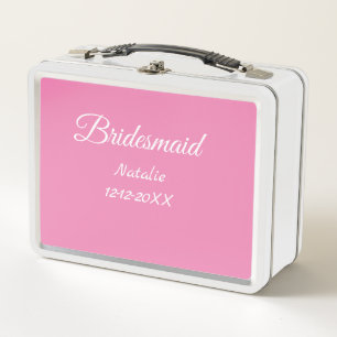 Eenvoudige minimale roze bruidsmeisje voeg naam ja