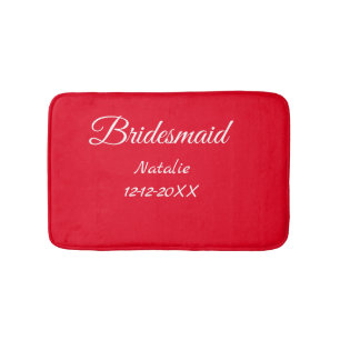 Eenvoudige minimale roze bruidsmeisje voeg naam ja badmat