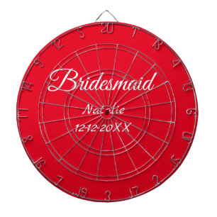 Eenvoudige minimale roze bruidsmeisje voeg naam ja dartbord