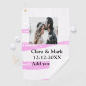 Eenvoudige minimale roze glitter voeg jouw tekst n golfhanddoek (Insitu)