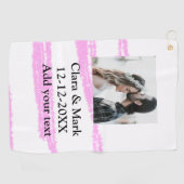 Eenvoudige minimale roze glitter voeg jouw tekst n golfhanddoek (Horizontaal)