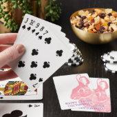 Eenvoudige minimale roze paashaas pokerkaarten (Insitu)