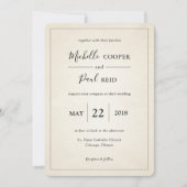 Eenvoudige minimale rustieke bruiloft uitnodiging (Voorkant)