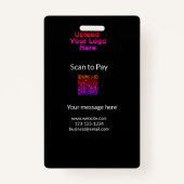 Eenvoudige minimale scan om te betalen QR logo web Badge (Achterkant)