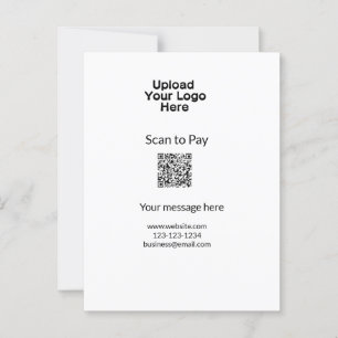 Eenvoudige minimale scan om te betalen QR logo web Briefkaart