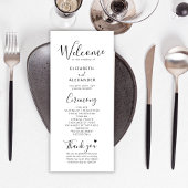 Eenvoudige minimale script hart bruiloft ceremonie programma