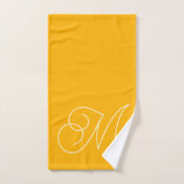 Eenvoudige minimale scriptgele monogram bad handdoek (Handdoek)