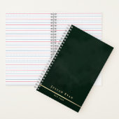 Eenvoudige minimale smaragdgroene en gouden glanze notitieboek (Binnen)