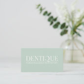 Eenvoudige minimale Soft Mint Green Logo afspraak Visitekaartje (Staand voorkant)
