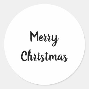 Eenvoudige minimale tekst Vrolijk kerstfeest Ronde Sticker