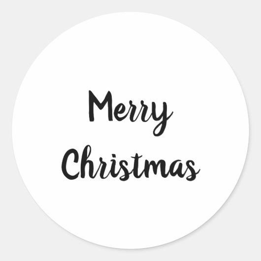 Eenvoudige minimale tekst Vrolijk kerstfeest Ronde Sticker (Voorkant)