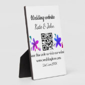 Eenvoudige minimale trouwwebsite Q R-code voeg naa Fotoplaat (Zijkant)