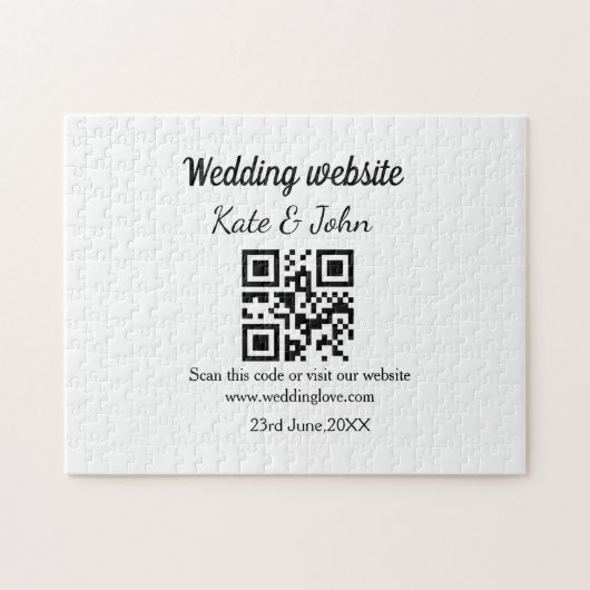 Eenvoudige minimale trouwwebsite Q R code voeg naa Legpuzzel (Horizontaal)