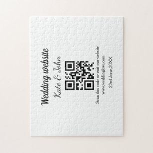 Eenvoudige minimale trouwwebsite Q R code voeg naa Legpuzzel