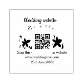 Eenvoudige minimale trouwwebsite Q R code voeg naa Rubberstempel (Afrduk)
