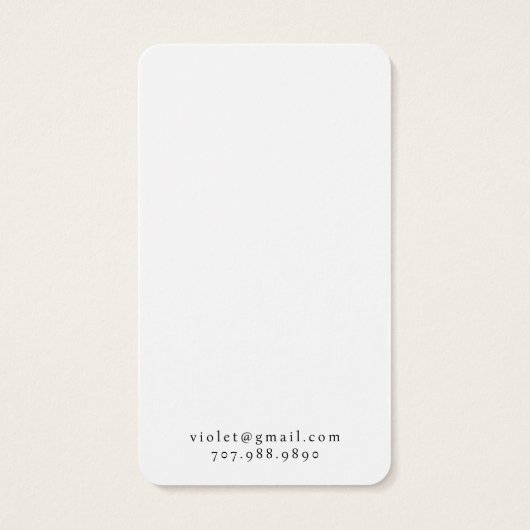 Eenvoudige minimale typografie Oorbel Ketting Sier Visitekaartje (Achterkant)