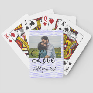 eenvoudige minimale voeg je naam foto aquarel lief pokerkaarten