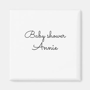 eenvoudige minimale voeg je naam tekst baby shower magneet
