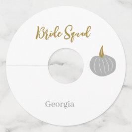 eenvoudige minimale voeg je naam tekst bruidsdouch wijnglaslabel