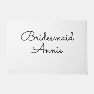 eenvoudige minimale voeg je naam tekst bruidsmeisj deurmat