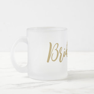 eenvoudige minimale voeg je naam tekst bruidsmeisj matglas koffiemok