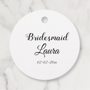 Eenvoudige minimale voeg naam bruidsmeisje cadeau bedankjes labels