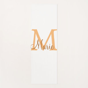 eenvoudige minimale voeg naam monogram oranje brui yogamat