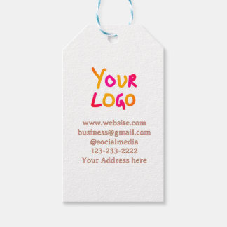 eenvoudige minimale voeg uw logo/ontwerp hier teks cadeaulabel