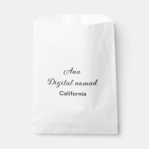 Eenvoudige minimale voeg uw naam tekst plaats cali bedankzakje