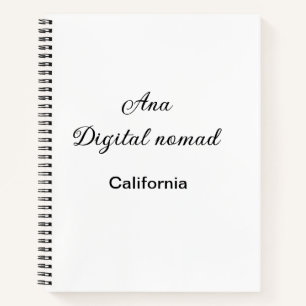 Eenvoudige minimale voeg uw naam tekst plaats cali notitieboek