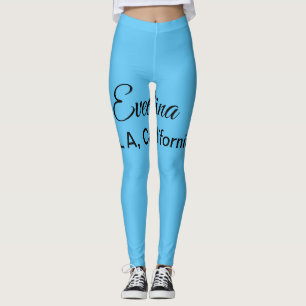 Eenvoudige minimale voeg uw naam tekst plaats stad leggings