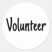 Eenvoudige minimale vrijwilliger ronde sticker (Voorkant)
