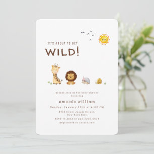 Eenvoudige Minimale Wilde Sarafi Dieren Baby Showe Kaart