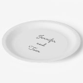 Eenvoudige minimale witte bruidstaart papieren bordje (Gekanteld)