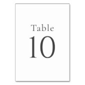 Eenvoudige minimale witte bruiloft tafel nummers kaart (Achterkant)