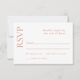Eenvoudige minimale witte Citrus Grove bruiloft RS RSVP Kaartje