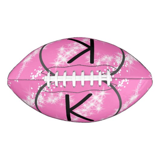eenvoudige minimale witte monogram roze glitter wa american football (Voorkant)