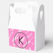 eenvoudige minimale witte monogram roze glitter wa bedankdoosjes (Geopend)