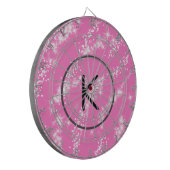 eenvoudige minimale witte monogram roze glitter wa dartbord (Voorkant Links)
