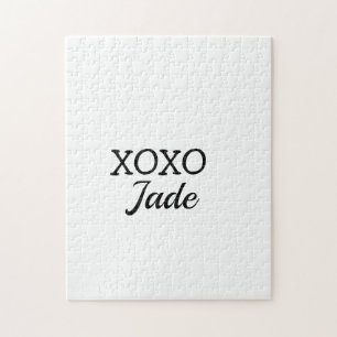 Eenvoudige minimale xoxo liefde voeg je tekst naam legpuzzel